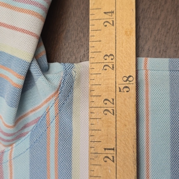 OXFORD Striped Polo Shirt Blue and White  - Blue Haven Sz XL - Picture 5 of 9